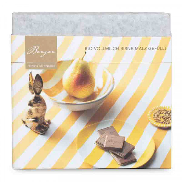 Schokolade Frohe Ostern mit Birne-Malz gefüllt von Berger