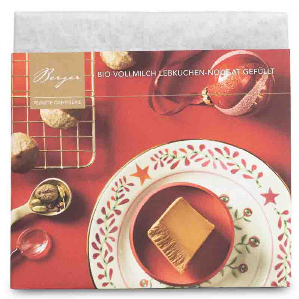 Weihnachtsschokolade - Lebkuchen-Nougat gefüllt - Vollmilch
