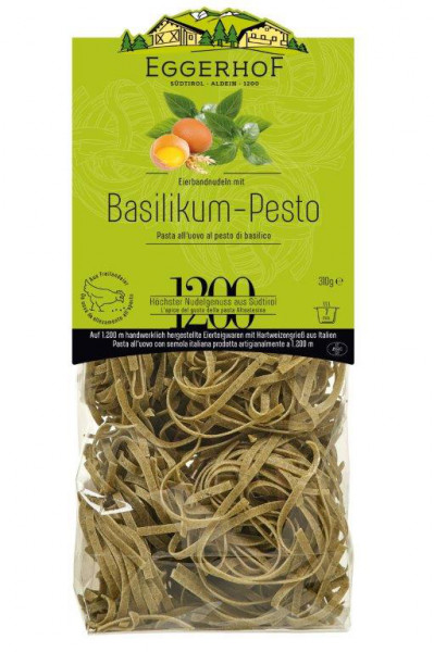 Eggerhof Basilikum-Pesto Eierbandnudeln Südtirol